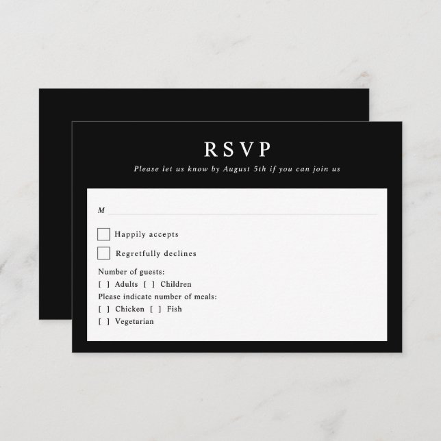 Cartão RSVP Monograma Botânico Moderno Casamento (Frente/Verso)