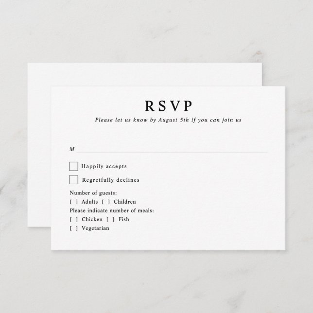 Cartão RSVP Monograma Botânico Moderno Casamento (Frente/Verso)