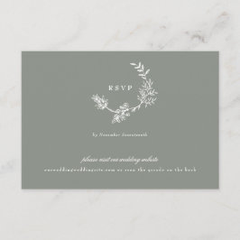 Cartão RSVP Monograma clássico Sage Green - Linha de casamento