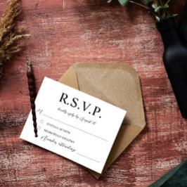 Cartão RSVP Monograma de Coroa de Louro de Tipografia Elegante