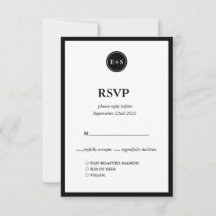 Monograma | Opções de Comida de Casamento Negro e 