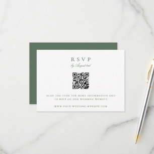 Cartão RSVP Monograma QR Código Casamento de Segura Botânica