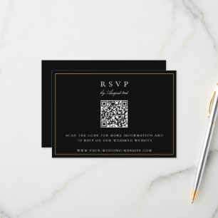 Cartão RSVP Monograma QR Código Casamento de Segura Botânica