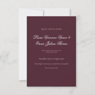 Cartão RSVP Moody Burgundy Dutch Floral Wedding Invitation