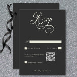 Cartão RSVP Moody Victorian Moon & Sun Wedding Código QR<br><div class="desc">Descubra a mística da sua história de amor com o nosso cartão de resposta ao casamento romântico com o código QR. Esta design de suite escura encantadora apresenta um convite com um gráfico oculto vitoriano de um sol, lua e estrelas, belamente intrincado e detalhado. As placas de suíte são preto...</div>