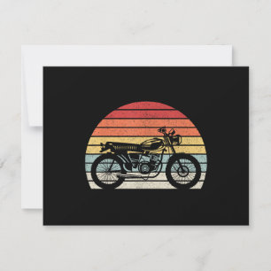 Cartão RSVP Motocicleta Vintage Retro