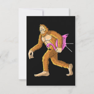 Cartão RSVP Mulher Bigfoot Com Presente De Figurino De Animais