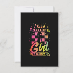 Cartão RSVP Mulher Xadrez Equipe Rainha Chessfield Joga Como U