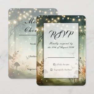 Cartão RSVP Murmurios do Crepúsculo do Casamento na Floresta