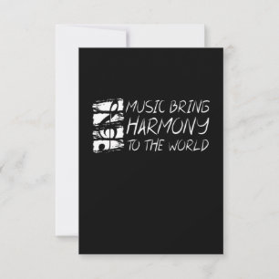 Cartão RSVP Música Traga Harmonia Para O Mundo