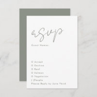 Na moda Modern Custom Names Sage Green Wedding