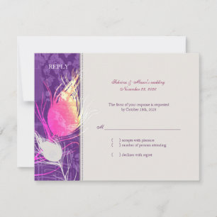 Cartão RSVP na moda Peacock Charm Wedding