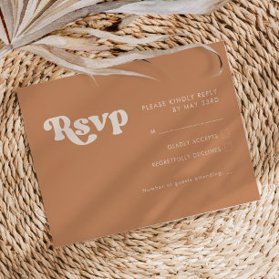 Cartão RSVP Na moda retro casamento de açúcar castanho