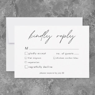 Cartão RSVP Nada Chique Apenas Amor Casamento Minimalista
