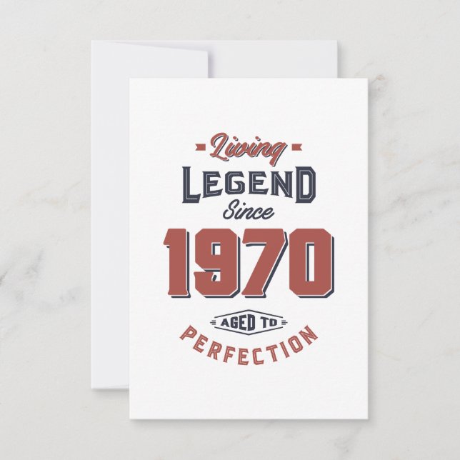 Cartão RSVP Nascer em 1970 Aniversário (Frente)