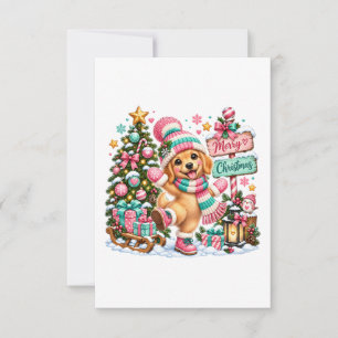Cartão RSVP Natal do Golden Retriever