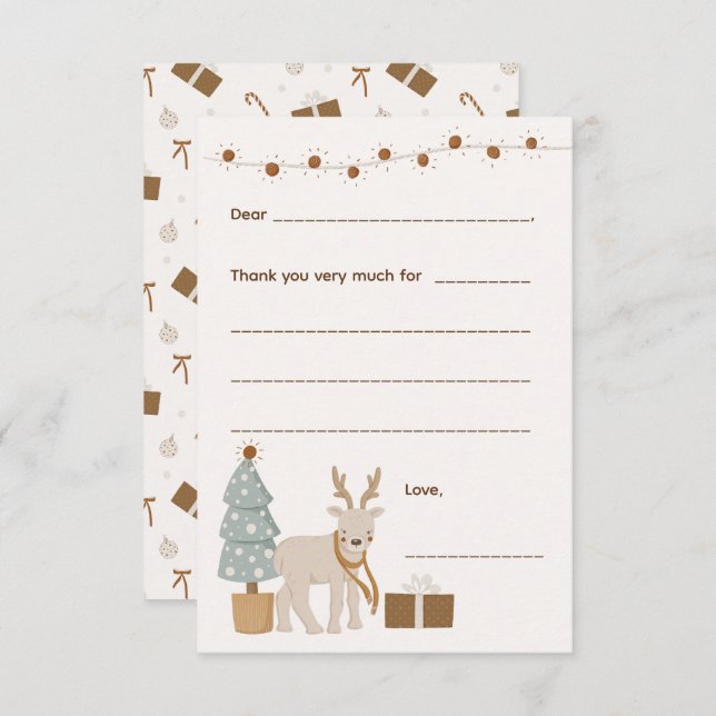 Cartão RSVP Natal Obrigado nota / preencha o vazio (Frente/Verso)