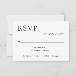 Cartão RSVP Natasha Monograma Modern Wedding