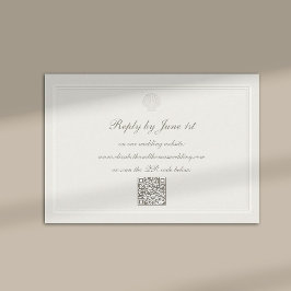 Cartão RSVP Nautical Coastal Shell Modern Classic QR Wedding