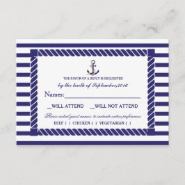 Cartão RSVP Náutico Elegante