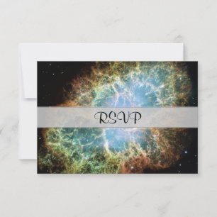 Cartão RSVP Nebulosa do Caranguejo Teal