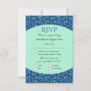 Cartão RSVP NEO MINÚSCULO CLÁSSICO BLUE Elegante Moderno