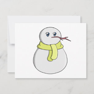 Cartão RSVP Neve vestindo um cachecol amarelo