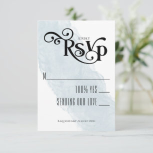 Cartão RSVP No casamento da tipografia da última aquarela