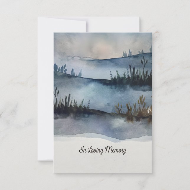 Cartão RSVP No Loving Memory Funeral Invitation Fabricado À Mã (Frente)