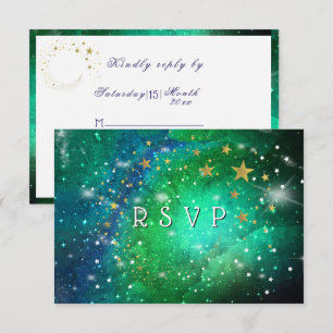Cartão RSVP Noite Doce De Dezesseis Sob O Espaço Da Nebulosa D