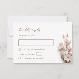 Cartão RSVP Noiva 3D Boho Flores Casamento