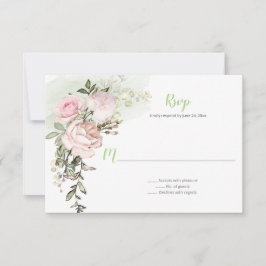 Cartão RSVP Noiva Bege Floral Drop Casamento