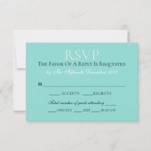 Cartão RSVP Noiva & Co Conjunto de Casamento Azul Turquesa Ele