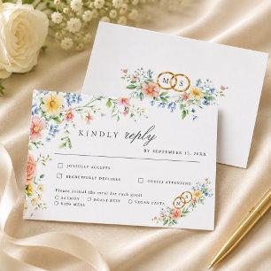 Cartão RSVP Noiva de Flor de Água Suave Pastel Soft