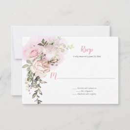Cartão RSVP Noiva Vermelha Floral Drop Casamento