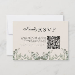 Cartão RSVP Noivado Boho Folhas de Eucalipto