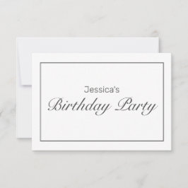 Cartão RSVP Noivado Negro Mínimo Moderno