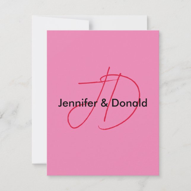 Cartão RSVP Nome do monograma do script clássico da tendência (Frente)