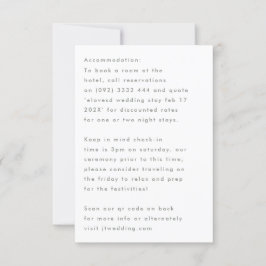 Cartão RSVP Nomes Personalizados Alojamento de Detalhes do Sag