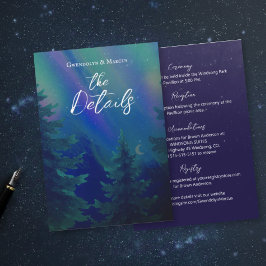 Cartão RSVP Northern Lights Forest Details Enclosure Card