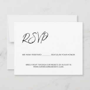 Cartão RSVP Nós reservamos assentos para você template minimal