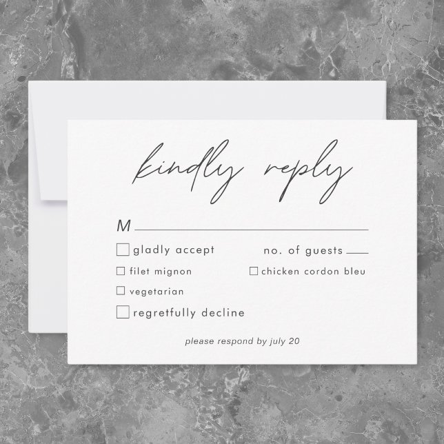 Cartão RSVP Nothing Fancy Just Love Minimalist Wedding  (Nothing Fancy Just Love Minimalist Wedding RSVP Card)