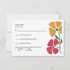 Cartão RSVP Nouveau Floral Nouveau Brilhante e Colorida