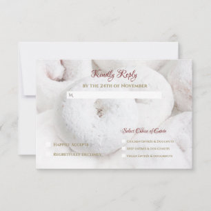 Cartão RSVP Nozes Brancas Ereais de Casamento Moderno Elegante