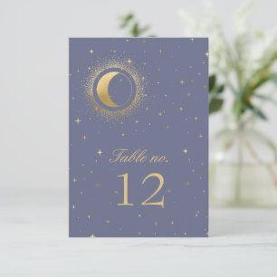 Cartão RSVP número da mesa de casamento das estrelas de ouro