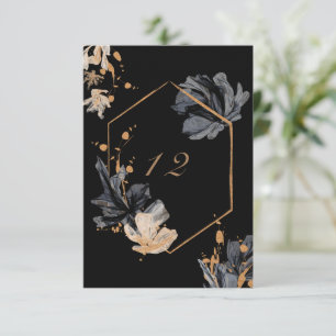 Cartão RSVP número exclusivo da mesa de casamento floral boêmi