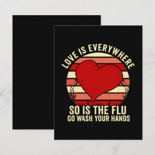 Cartão RSVP O Amor Está Em Todo O Lado, Mas A Gripe Lava A Sua