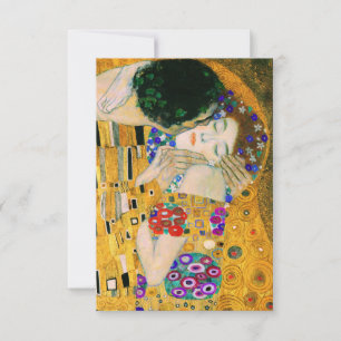 Cartão RSVP O Beijo de Gustav Klimt