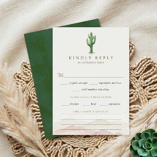Cartão RSVP O Conjunto de Casamento Watercolor Desert Range -