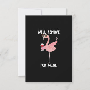 Cartão RSVP O Funny Flamingo Vai Se Remover Para O Vinho